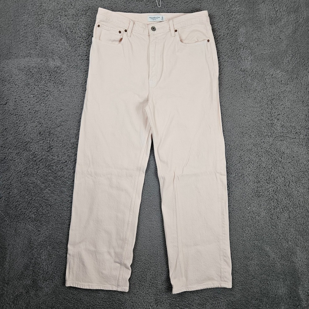 Abercrombie & Fitch The 90s Relaxed Jean High Rise Pink Denim Pants 30/10s